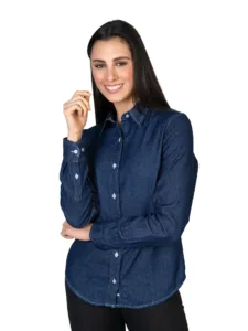 Camisa - Dama - Manga larga - Mezclilla